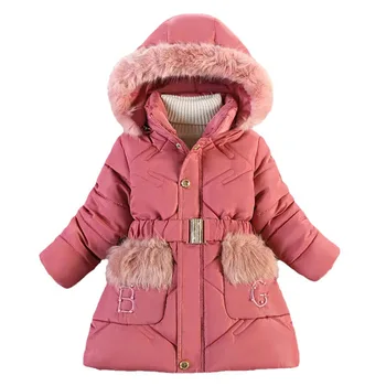 Iarna Fete Jacheta Plushed Cald în aer liber palton cu Gluga Îngroșat 3-9 Ani 2023 Versiunea coreeană de Moda, Imbracaminte Copii