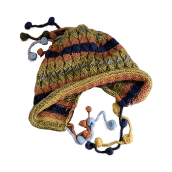 Iarna Peruvian Acoperi Urechile Beanie Hat Lambouri Ureche de Schi de Zăpadă Pălării Tricot Pom Pom Cap de Craniu Beanie pentru Femei Fete Cadouri