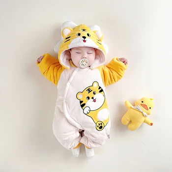 Iarna bebe Body haine pentru Copii Drăguț Romper Desene animate Tigru Gât Rotund Costum Salopetă Nou-născut Băieți Fete Copilul Outfi