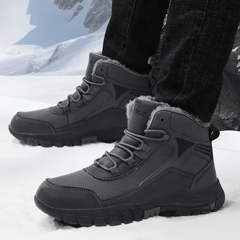 Iarnă în aer liber Pluș Cald Drumeții Pantofi pentru Bărbați de Înaltă Calitate rezistent la apa Casual Adidasi de Trekking de sex Masculin Non-alunecare de Alpinism Drumeții Cizme