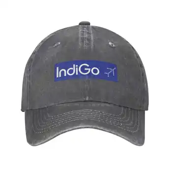 IndiGo Logo-ul Imprimat Grafic Logo-ul de Brand de Înaltă calitate Denim capac Tricotate pălărie de Baseball capac