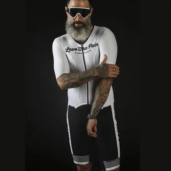 Iubesc Durerea Mens Ciclism Skinsuit Triatlon Speedsuit Trisuit Maneci Scurte Speedsuit Maillot Ciclismo Execută Îmbrăcăminte De Funcționare