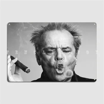 Jack Nicholson Trabuc Inele De Fum Negru Și Alb-Fotografie Placa De Metal Poster Club Bar Acasa Pestera Decor De Perete Tin Semn Poster