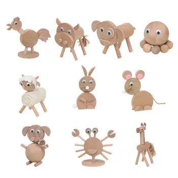 Jucarii educative DIY Model Animal Jucărie de Învățământ Senzoriale Jucărie de Învățare Artizanat din Lemn pentru Copii Baieti Gradinita de Copii mici Cadouri