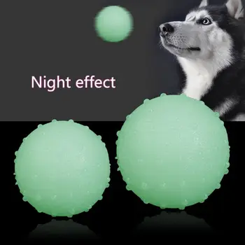 Jucărie de Câine de companie Noaptea Minge Stralucitoare Pure Cauciuc Natural de Scurgere Alimente Jucării pentru Câini de talie Mare Catelus Non-alunecare Interactive Minge Luminos