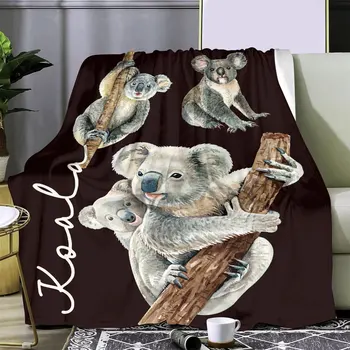 Koala drăguț Flanel Arunca Pătură pentru Copii Moale, Cald, Pături și Aruncă pentru Canapea Pat Voiaj Copii Cadou Moale Usoare Quilt