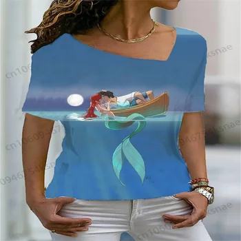 L-neck T-shirt Disney T-shirt Confortabil pentru Femei T-shirt Femei Vara 2023 Femeie Transport Gratuit Oferta Topuri Sexy Teuri de Îmbrăcăminte