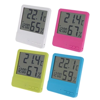 LCD Digital Termometru Higrometru Temperatura Umiditate Metru Ceas Deșteptător Interior Dropship