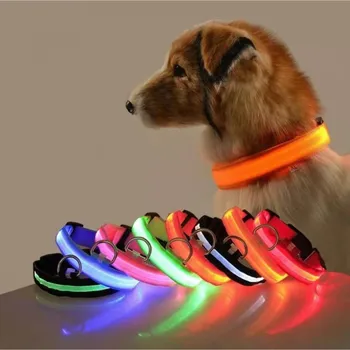 LED-uri de Câine Strălucire Guler 3 Moduri de Lumina Baterie Pisica Catel de Siguranță Noapte Luminoasă Consumabile Lumina Anti-a Pierdut Gulerul Accesorii pentru animale de Companie