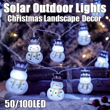 LED-uri în aer Liber, Solar Crăciun Snowmans Lumini Creative Racord Elan Șir de Lămpi de Vacanță Scena Draperii Grădini Decor Petrecere