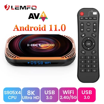 LEMFO S905 X4 Smart TV Box Android 11 4GB 64GB 128GB Android TV Box 8K AV1 1000M Set Top Box 2023 Dual Wifi Media Player