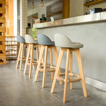 Lemn masiv retro bar scaun modern minimalist lapte de magazin de ceai scaun înalt scaun de uz casnic de rotație creative de înaltă scaun pentru bar