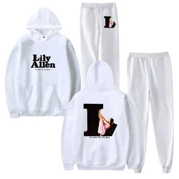 Lily Allen Teama De logo-ul de Rapper PULOVER HOODIE Merch Hanorace Bărbați Femei Hanorace Pantaloni din Două Piese