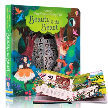 Limba engleză Învățământ, Cărți ilustrate Peep în Interiorul frumoasa si Bestia Pentru Copii Copilarie cadou Copii carte de lectură