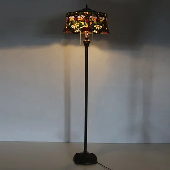 LongHuiJing 18inch Tiffany Lampa de Podea Vitralii Abajur Lămpi Picătură de Transport maritim Stoc Produse de Iluminat