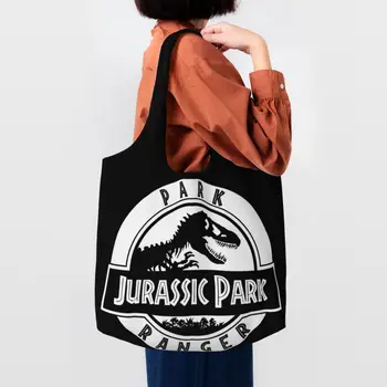 Lumea Jurassic Park Ranger Panza Geantă De Cumpărături Femei Durabil Capacitatea Alimentar Dinozaur Drumeții Lume Film Shopper Tote Pungi