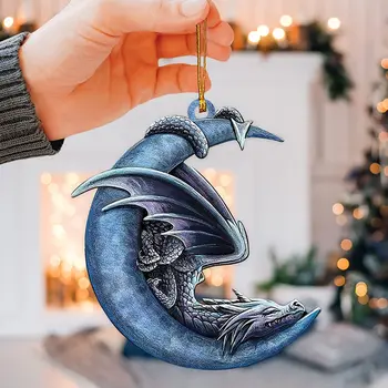 Luna și Dragonul Iubitor de Masina Ornament Decor de Vacanță Acasă Decor Agățat de Decor