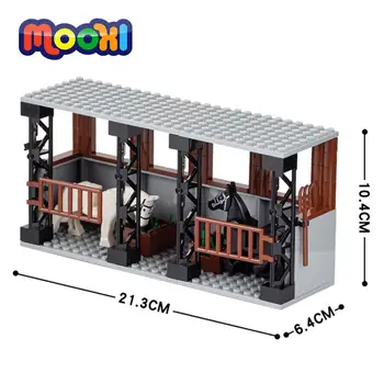 MOOXI Arhitectura Orasului Serie Stabil Cal Model de Caramida Piese de Asamblare Bloc Jucărie de Învățământ Pentru Copii Cadou MOC0012
