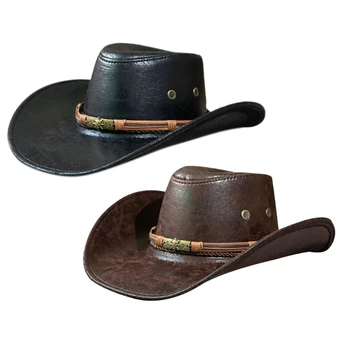 MXMB Pălărie de Cowboy pentru Domn Pălărie cu Sculptură Farmec Cadou pentru Camping Alpinism Iubitorii