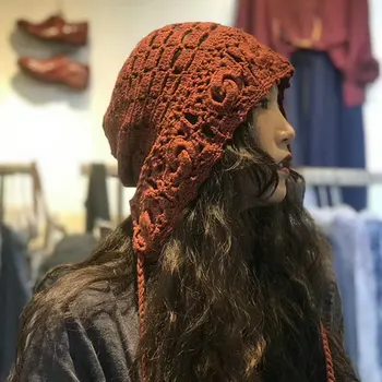 Manual de Croșetat Tricotate Pălărie Dulce Pentru Femei de Primăvară și de Toamnă de Moda, Versatil Frânghie Lungă Redus Femeile de Varsta e Headband Hat