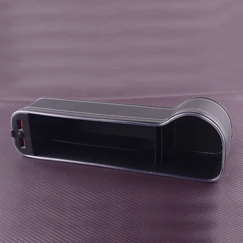 Masina Consola Partea Stanga, Scaun de Umplere Decalaj Cutie de Depozitare Organizator de Buzunar Ceașcă Titularul Dual USB Negru Nou