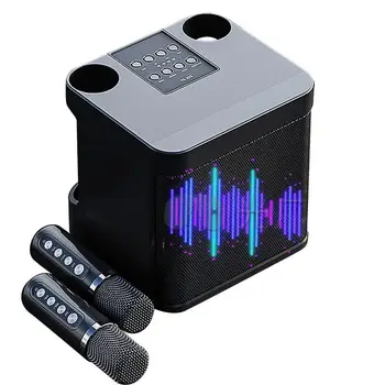 Mașină De Karaoke Boxe Karaoke Sistem De Boxe Petrecere De Familie Cântând Artefact Distractiv De Schimbare De Voce Funcția 2 Microfoane Wireless