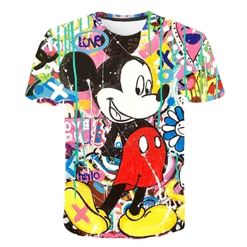 Mickey Mouse-Camasi de Vara de Desene animate T-Shirt Haine de Moda Scurt Mâneci Topuri Femeile și Bărbații Teuri de Îmbrăcăminte Casual Tee