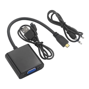 Micro-HDMI la VGA Adaptor Cablu 1080P Video Converter cu Audio Jack-Cablu de Alimentare USB pentru Xbox Camera Raspberry Pi 4