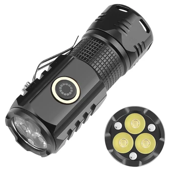 Mini Lanterna LED-uri USB Reîncărcabilă Lanterna Capac Clip Lumina Impermeabil Camping Lumină Puternică Lanternă Lumini de Lucru pentru Pescuit