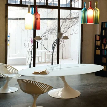 Minimalist Modern din fibra de sticla la modă artă în aer liber de agrement scaun cu lalea în formă gol ventilator scaun de luat masa