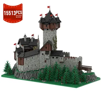 Moc Germania Burg Falkenstein Castel Medieval din Carintia Alpii Austrieci Blocuri Oraș Model Retro Arhitectura Jucarii Copii