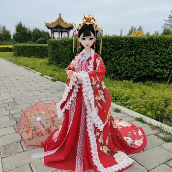 Moda 60cm Printesa Bjd Papusa Set Complet 1/3 Chinez Antic Costum Clasic Hanfu Îmbrăcăminte Fata Cadou de Ziua Frumoasa Jucarie