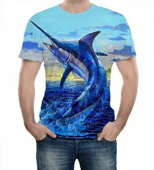 Moda Barbati Tricou 3D Imprimate Pește Design Model de Vara Tricou Maneca Scurta Bluze Casual