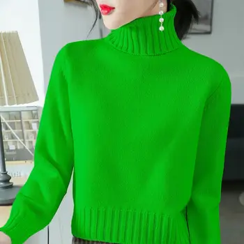 Moda Guler Tricotate de Culoare Solidă Toate-meci Pulover pentru Femei de Îmbrăcăminte 2023 Toamna Noua Casual, Pulovere Largi coreean Topuri
