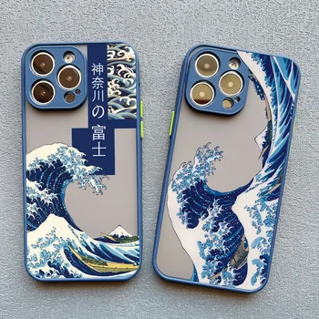 Moda Japonia Marele Val De la Kanagawa Telefon Caz Pentru iPhone XS X XR 13 12 Mini 11 14 Pro Max 7 8 Plus SE2020 Coperta Fundas