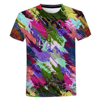 Moda de vara Graffiti T-shirt Splash Cool tricou Casual cu Maneci Scurte Haine de Mari Dimensiuni