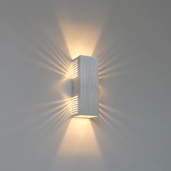 Modern 9W LED-uri de Creație Interioară Lampă de Perete Minimalist Living Dormitor Hol Iluminat Decor de Aluminiu Argintiu Lampă de Perete