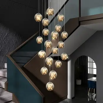 Moderne de lux candelabru spirala living loft sală de mese dormitoare iluminat scara duplex de cristal candelabru tavan