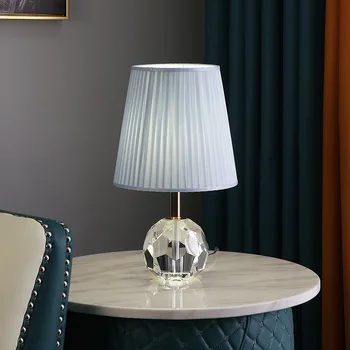 Modernă cu LED-uri Cristal de Masă Lampă de Noptieră Dormitor Camera de Studiu Trai Masa de Sticla de Birou Decor Acasă Corpuri de iluminat