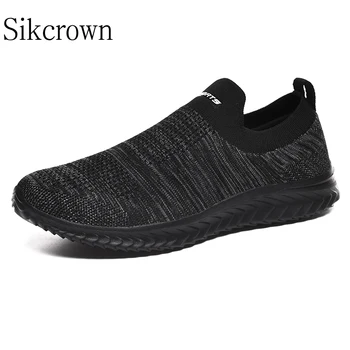 Negru Tricotate Șosete, Adidași Bărbați Femeie Dimensiune 35-46 Vara Mocasini Slip pe Moda Sport Pantofi de Mers pe jos de Funcționare de Conducere Snickers