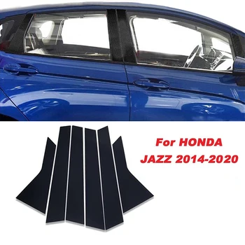 Negru lucios Partea Pilon Posturi Geamul Portierei Tapiterie Decor Exterior Kit pentru Honda Jazz 2014 2015 2016 2017 2018 2019 2020