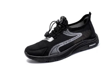 Negru respirabil casual, pantofi de alergare pentru bărbați și femei