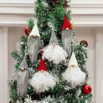 Noi de Craciun Păpuși fără Chip Moș Crăciun Agățat Ornament Pom de Crăciun Pandantive Vesel de Craciun Decor pentru Acasă de Crăciun de Anul Nou
