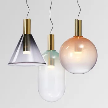 Nordic Balonul de Sticlă Pandantiv Lumina LED-uri de Culoare Translucid Lampă Pentru Camera de zi Sala de Mese Bar Dormitor Noptieră Decorative corpuri de Iluminat
