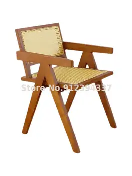 Nordic masiv din lemn de rattan scaun de luat masa acasă spate scaun în stil Japonez, mobilier simplu și balcon studiu de agrement log rattan scaun