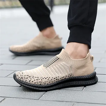Oamenii De Tricotat De Vară Pantofi Respirabil De Mari Dimensiuni Adidași Ușor Talpă Moale Ochiuri În Aer Liber, Non-Alunecare Casual Pantofi De Funcționare
