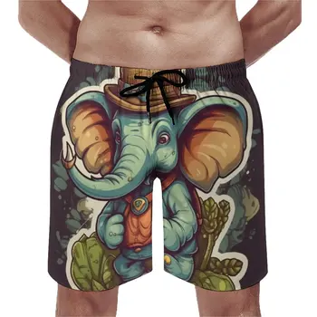 Pantaloni Scurți De Bord Elefant Hawaii Trunchiuri De Înot Natura Drăguț Stil De Om Uscare Rapidă Sport Surf Fierbinte De Vânzare Plus Dimensiune Pantaloni Scurți De Plajă