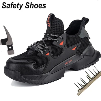 Pantofi De Lucru Men Steel Toe Pantofi Femei Usoare, Respirabil Adidași Rezistent La Alunecare Siguranță Bocanci De Protecție Cizme