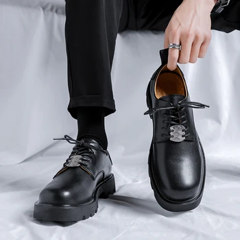 Pantofi negri din Piele pentru Bărbați dantela-up Tendință de moda Pantofi Office Confort Bărbați Încălțăminte de Munca Bărbat adidași Zapatillas De Hombre
