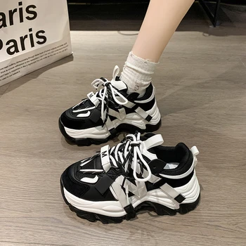 Pantofi pentru femei 2023 Noi Dantela pentru Femei Vulcaniza Pantofi de Moda cu Cap Rotund Adidasi Femei Fierbinte Platformă de Vânzare, Plasă de Sneakerzapatoss